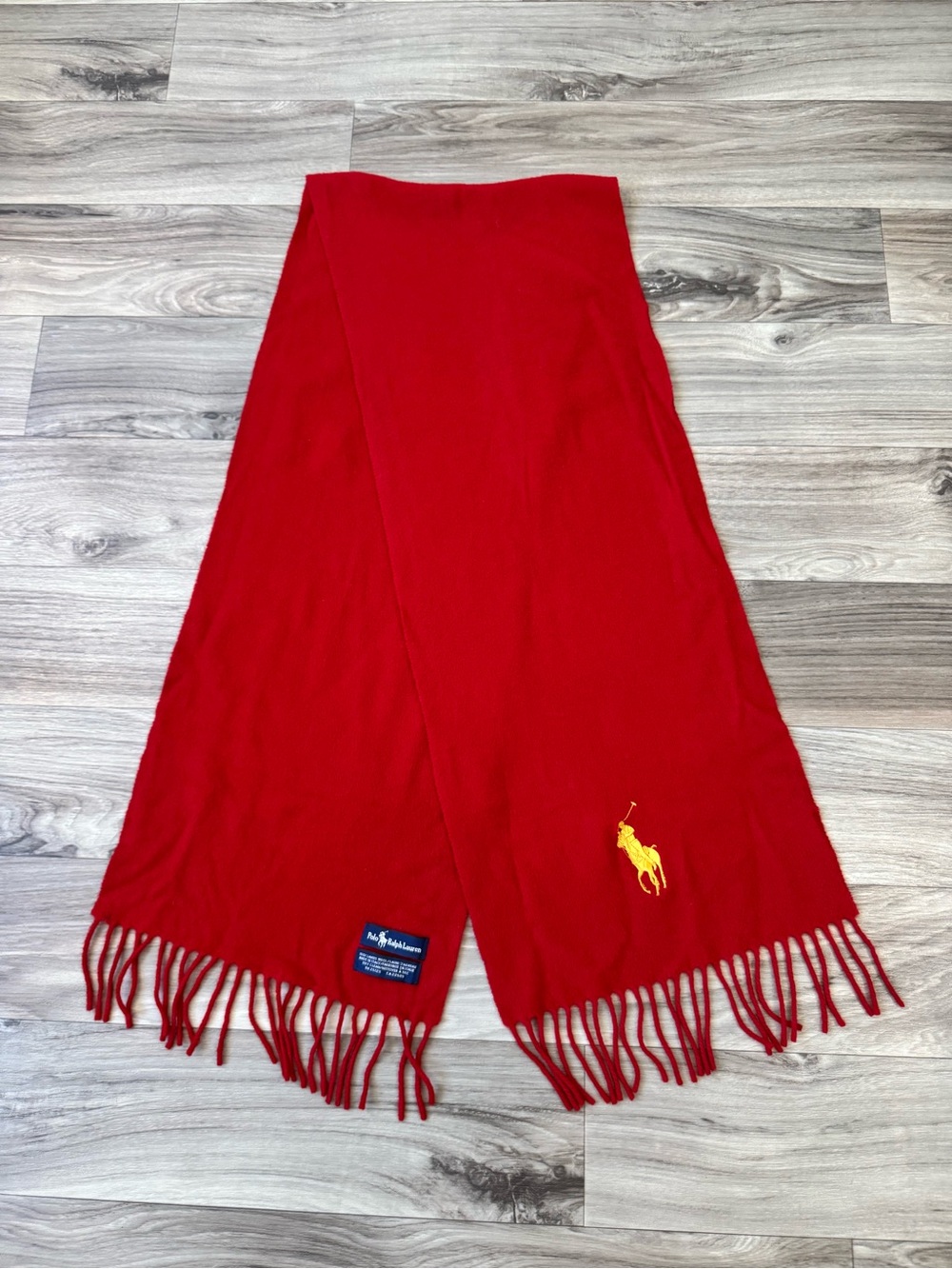 Polo Ralph Lauren 100% Lambs Wool Classic Red Scarf